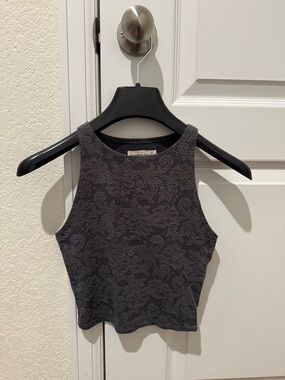 Abercrombie & Fitch Charcoal Textured Cropped Tank